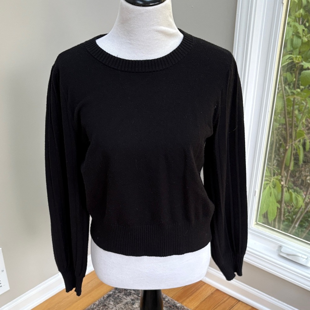 LOFT | Black Crew Neck Sweater, Sz M